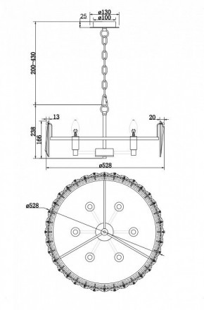 Подвесной светильник Maytoni Puntes MOD043PL-06G в Сысерти - sysert.mebel24.online | фото 4