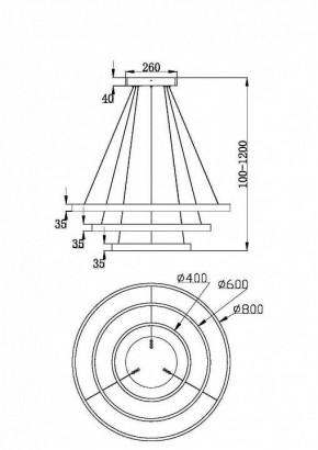 Подвесной светильник Maytoni Rim 3 MOD058PL-L100W3K в Сысерти - sysert.mebel24.online | фото 5