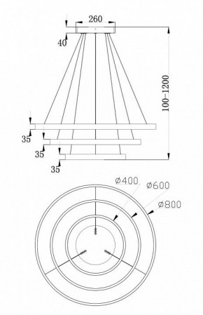 Подвесной светильник Maytoni Rim MOD058PL-L100W4K в Сысерти - sysert.mebel24.online | фото 6