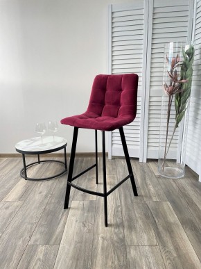 Полубарный стул CHILLI-QB SQUARE винный #16, велюр / черный каркас (H=66cm) М-City в Сысерти - sysert.mebel24.online | фото 4