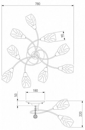 Потолочная люстра Eurosvet Virginia 2275/9 античная бронза в Сысерти - sysert.mebel24.online | фото 3