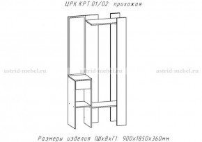 КРИТ-1 Прихожая (Делано светлый) в Сысерти - sysert.mebel24.online | фото 2