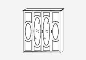 Прованс-2 Шкаф 4-х дверный с 2 зеркалами (Бежевый/Текстура белая платиной золото) в Сысерти - sysert.mebel24.online | фото 2
