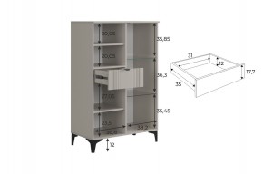 РИЧ Комод 2 со стеклом в Сысерти - sysert.mebel24.online | фото 3