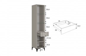 РИЧ Шкаф однодверный со стеклом в Сысерти - sysert.mebel24.online | фото 3