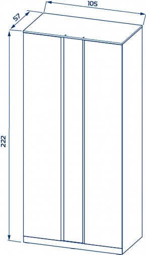 S01194 Варма Стор 105 шкаф распашной с зеркалом 222х105х57, белый в Сысерти - sysert.mebel24.online | фото
