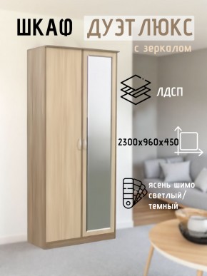 Шкаф 2-х створчатый Дуэт Люкс с зеркалом в Сысерти - sysert.mebel24.online | фото 4