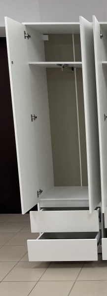 Шкаф 2-ств. с 2 ящиками и вешалкой "Бьянко" в Сысерти - sysert.mebel24.online | фото 2