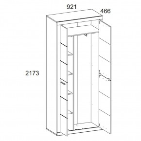 Шкаф 2D OSKAR , цвет дуб Санремо в Сысерти - sysert.mebel24.online | фото 4