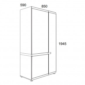 Шкаф 2D/TYP 20A, LINATE ,цвет белый/сонома трюфель в Сысерти - sysert.mebel24.online | фото 3