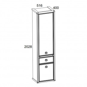 Шкаф 2D1S, MAGELLAN, цвет Сосна винтаж в Сысерти - sysert.mebel24.online | фото 2