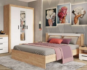 Шкаф 3-х створчатый Адель дуб крафт золотой/белый в Сысерти - sysert.mebel24.online | фото 3