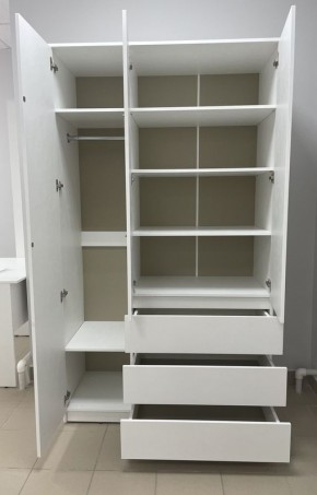 Шкаф 3-ств. с 3 ящиками "Бьянко" в Сысерти - sysert.mebel24.online | фото 2