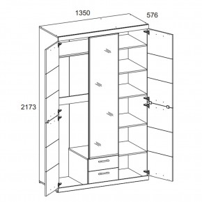 Шкаф 3D2S Z OSKAR , цвет дуб Санремо в Сысерти - sysert.mebel24.online | фото 3