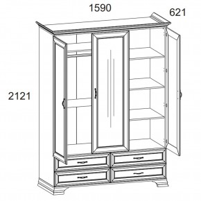 Шкаф 3D4S Z, TIFFANY, цвет вудлайн кремовый в Сысерти - sysert.mebel24.online | фото 1