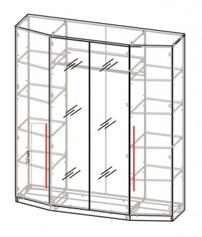 Шкаф 4-х дверный с зеркалом Шк63.1 МС Роксана (ЯШС) в Сысерти - sysert.mebel24.online | фото