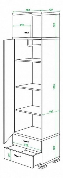 Шкаф платяной Домино КС-10 в Сысерти - sysert.mebel24.online | фото 3