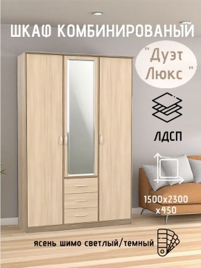 Шкаф комбинированный Дуэт Люкс с зеркалом в Сысерти - sysert.mebel24.online | фото 5