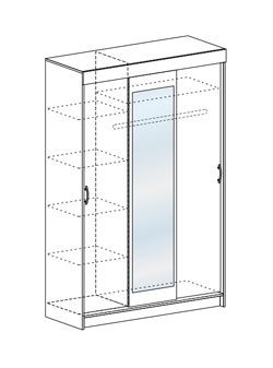 Шкаф-купе Басса ШКК 551 шимо шимо светлый/темный в Сысерти - sysert.mebel24.online | фото 3