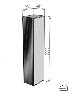 Шкаф Linnea MHR-1-2 2050х400х510 (Графит-М 11.1.25) в Сысерти - sysert.mebel24.online | фото 2