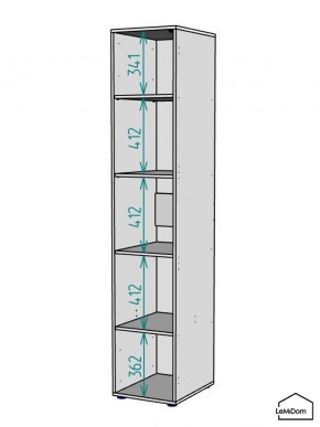 Шкаф Linnea MHR-1-2 2050х400х510 (Графит-М 11.1.25) в Сысерти - sysert.mebel24.online | фото 3