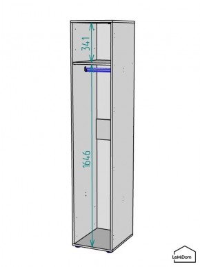 Шкаф Linnea MHR-1 2050х400х510 (Графит-М 11.1.25) в Сысерти - sysert.mebel24.online | фото 3