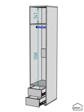 Шкаф Linnea MHR-1-3 2050х400х510 (ДВ-М 11.1.25) в Сысерти - sysert.mebel24.online | фото 3