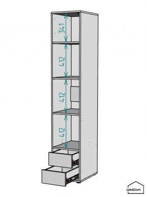 Шкаф Linnea MHR-1PO-4 2050х400х510 (Белый-М 11.1.2) в Сысерти - sysert.mebel24.online | фото 3