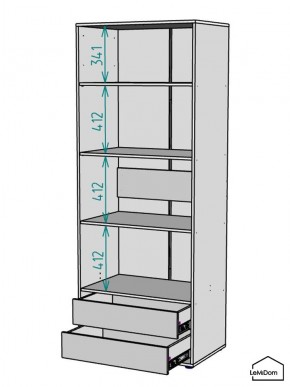 Шкаф Linnea MHR-2PO-4 2050х800х510 (Белый-М 11.1.1) в Сысерти - sysert.mebel24.online | фото 3