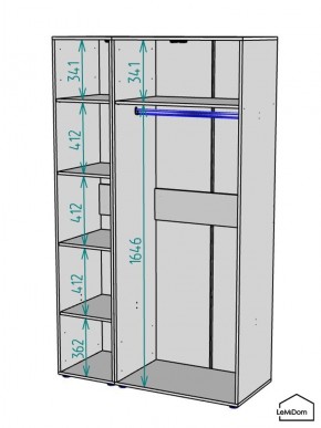 Шкаф Linnea MHR-3PO-1 2050х1200х510 (Белый-М 11.1.2) в Сысерти - sysert.mebel24.online | фото 3
