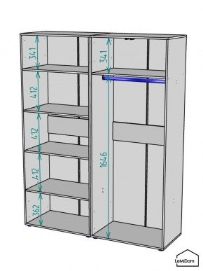 Шкаф Linnea MHR-4-1 2050х1600х510 (Белый-М 11.1.2) в Сысерти - sysert.mebel24.online | фото 3