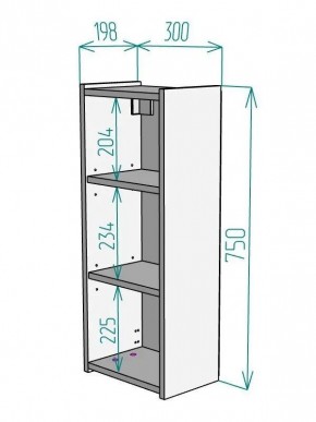 Шкаф навесной для ванной MH9-MA 300х750 (Белый-М 10.1.1) Белый глянец в Сысерти - sysert.mebel24.online | фото 8