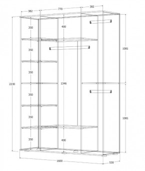 Шкаф Норден 1600 (Дуб Крафт золотой) в Сысерти - sysert.mebel24.online | фото 3