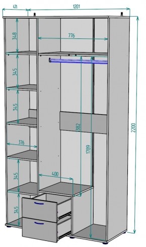 Шкаф Ольга H54 в Сысерти - sysert.mebel24.online | фото 2