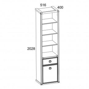 Шкаф открытый 1D1S, MAGELLAN, цвет Сосна винтаж в Сысерти - sysert.mebel24.online | фото 2