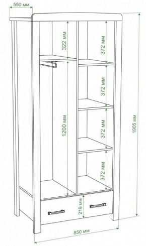Шкаф платяной Бартоло Ш2Д в Сысерти - sysert.mebel24.online | фото 2