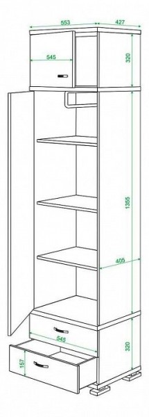 Шкаф платяной Домино КС-10 в Сысерти - sysert.mebel24.online | фото 3