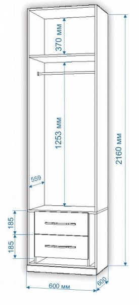 Шкаф платяной Нобиле Пл-60/60 в Сысерти - sysert.mebel24.online | фото 2