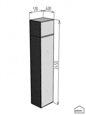 Шкаф с антресолью Linnea MHR-1A-1 2450х400х510 (Графит-М 11.1.25) в Сысерти - sysert.mebel24.online | фото 2