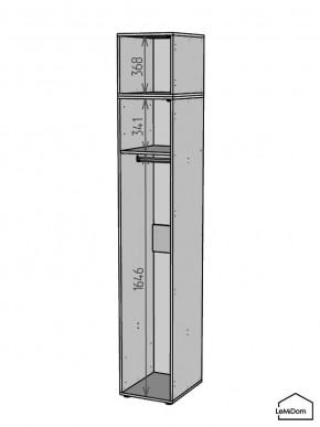 Шкаф с антресолью Linnea MHR-1A-1 2450х400х510 (Графит-М 11.1.25) в Сысерти - sysert.mebel24.online | фото 3