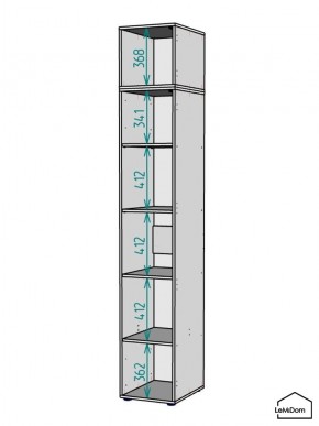 Шкаф с антресолью Linnea MHR-1A-2 2450х400х510 (Графит-М 11.1.25) в Сысерти - sysert.mebel24.online | фото 3