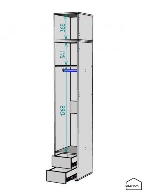 Шкаф с антресолью Linnea MHR-1POA-3 2450х400х510 (Белый-М 11.1.2) в Сысерти - sysert.mebel24.online | фото 3