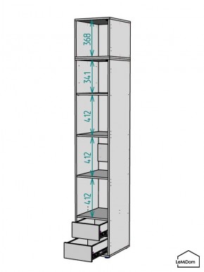 Шкаф с антресолью Linnea MHR-1POA-4 2450х400х510 (Белый-М 11.1.2) в Сысерти - sysert.mebel24.online | фото 3