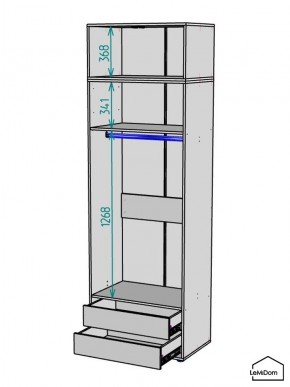 Шкаф с антресолью Linnea MHR-2A-3 2450х800х510 (Белый-М 11.1.1) в Сысерти - sysert.mebel24.online | фото 3