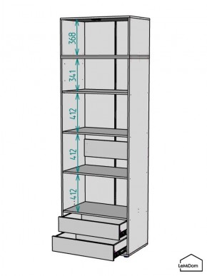 Шкаф с антресолью Linnea MHR-2A-4 2450х800х510 (Графит-М 11.1.25) в Сысерти - sysert.mebel24.online | фото 3