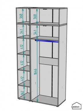 Шкаф с антресолью Linnea MHR-3A-1 2450х1200х510 (ДВ-М 11.1.25) в Сысерти - sysert.mebel24.online | фото 3