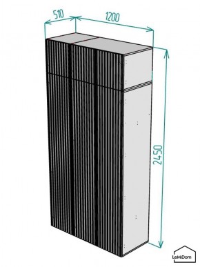 Шкаф с антресолью Linnea MHR-3POA-1 2450х1200х510 (Белый-М 11.1.1) в Сысерти - sysert.mebel24.online | фото 2