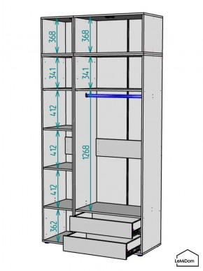 Шкаф с антресолью Linnea MHR-3POA-2 2450х1200х510 (Белый-М 11.1.1) в Сысерти - sysert.mebel24.online | фото 3