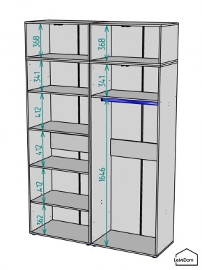 Шкаф с антресолью Linnea MHR-4A-1 2450х1600х510 (ДВ-М 11.1.25) в Сысерти - sysert.mebel24.online | фото 3