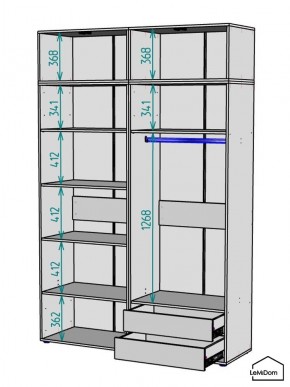 Шкаф с антресолью Linnea MHR-4A-2 2450х1600х510 (Белый-М 11.1.1) в Сысерти - sysert.mebel24.online | фото 2